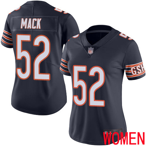Chicago Bears Limited Navy Blue Women Khalil Mack Home Jersey NFL Football #52 Vapor Untouchable